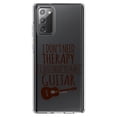 thumbnail image 1 of DistinctInk Clear Shockproof Hybrid Case for Galaxy Note 20 ULTRA (6.9" Screen) - TPU Bumper Acrylic Back Tempered Glass Screen Protector - Don't Need Therapy Need to Play Guitar, 1 of 3