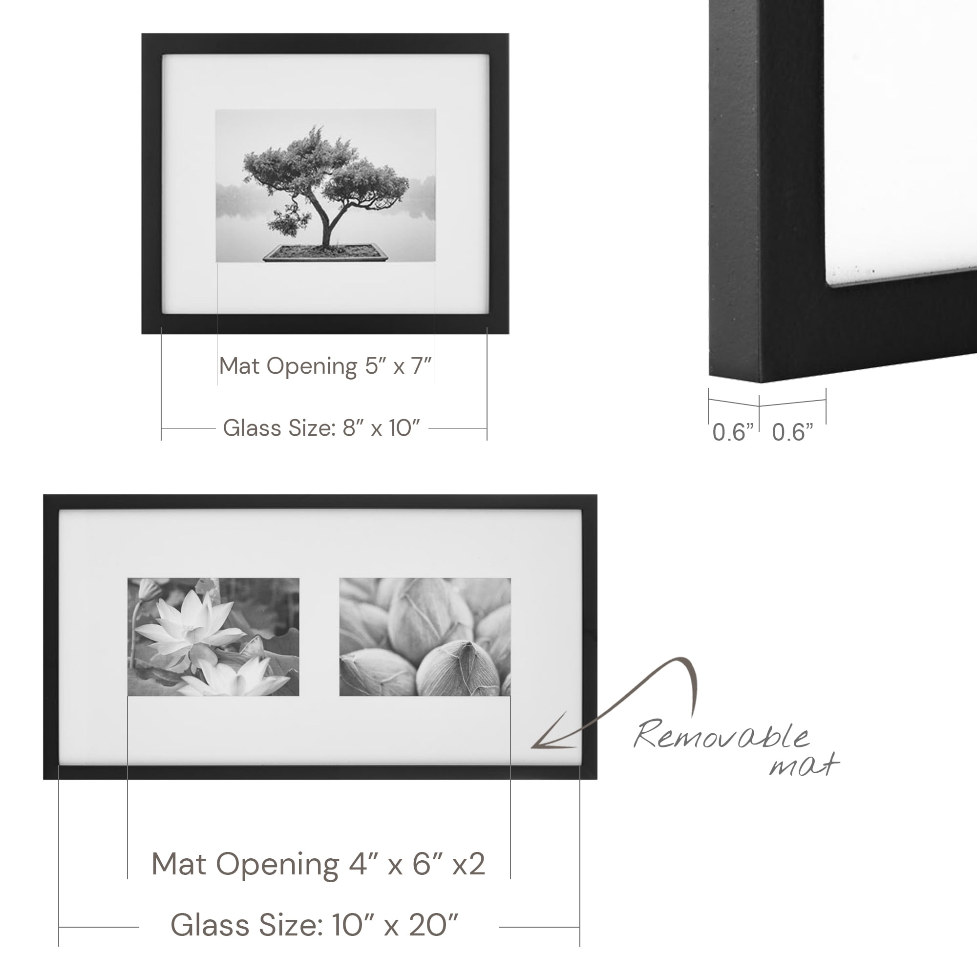 9-Piece Brushed Black 4x6 Gallery Wall Picture Frame Set + Reviews