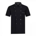 thumbnail image 1 of 2x Chaqueta De Chef De Manga Corta Para Cocina De Catering, Talla M, Color Negro, 1 of 8