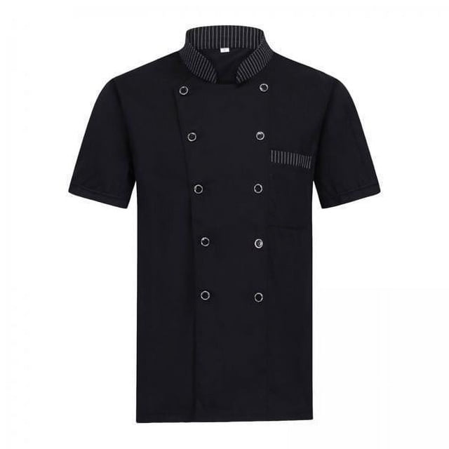 2x Chaqueta De Chef De Manga Corta Para Cocina De Catering, Talla M, Color Negro