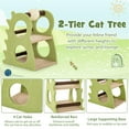 thumbnail image 5 of Pefilos 23" Cat Tree Tower with Rotatable Sisal Scratching Ball, 2-Tier Modern Cat Scratcher Toy for Small Spaces, Kittens, Green, 5 of 7