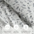 thumbnail image 4 of Light Gray Botanical 4 Piece 100% Cotton Flannel Deep Pocket Sheet Set, Twin, by Noble Linens, 4 of 8
