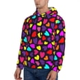 thumbnail image 3 of Wukai Colorful Hearts Print Men Hoodies Fleece Sweatshirts Long Sleeve Sweaters Pullover Fall Outfits Winter Clothes-XX-Large, 3 of 7