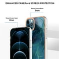 thumbnail image 4 of ELEHOLD for iPhone 12 Pro Max 6.7 inch Marble Case, Clear Electroplated Frame Soft TPU Anti-Scratch Wear-Resistant Wireless Charging Slim Fit Transparent Case for iPhone 12 Pro Max, Green, 4 of 5