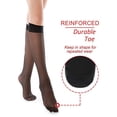 thumbnail image 2 of Luxtrada Womens Silk Reflections Sheer Toe Knee High Sheer Toe Pantyhose 4 Pair "Black", 2 of 5