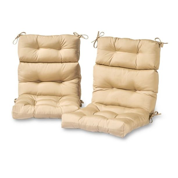 Greendale Home Fashions Solid Outdoor High Back Chair Cushion, Set of 2