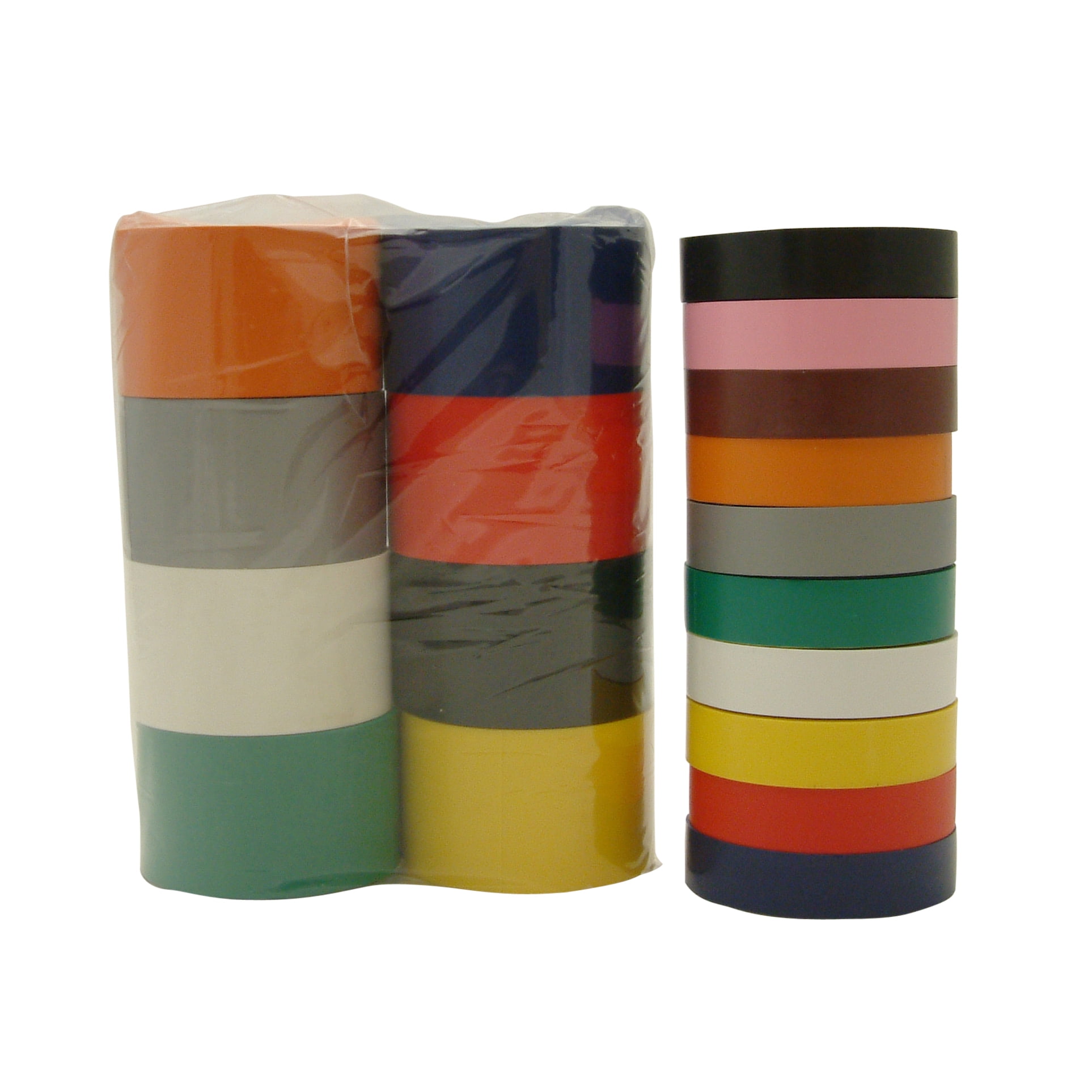 JVCC Electrical Tape Rainbow Packs (E-Tape-Pack): 2 in. x 66 ft. (Rainbow Pack Colors) 8 rolls [8 rolls/pack] [1 Rolls]