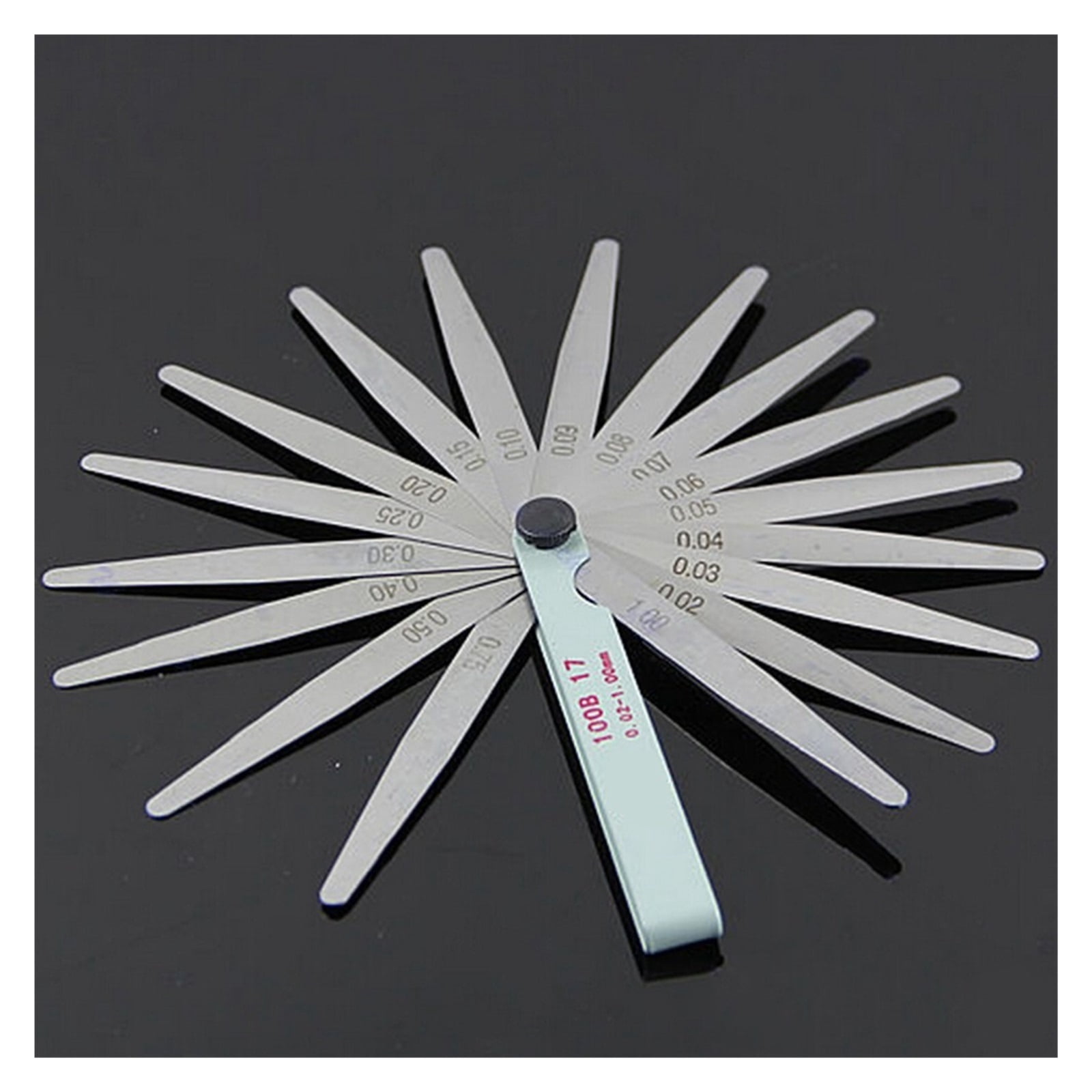 0.02 To 1mm 17 Blade Thickness Gap Metric Filler Feeler Gauge Measure Tool For Feeler Gauge Valve Shim Use ,Easy to Use