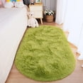 thumbnail image 6 of Softlife Cute Fluffy Oval Rug for Bedroom Soft Carpet, 2.6' x 5.3' , Green, 6 of 8