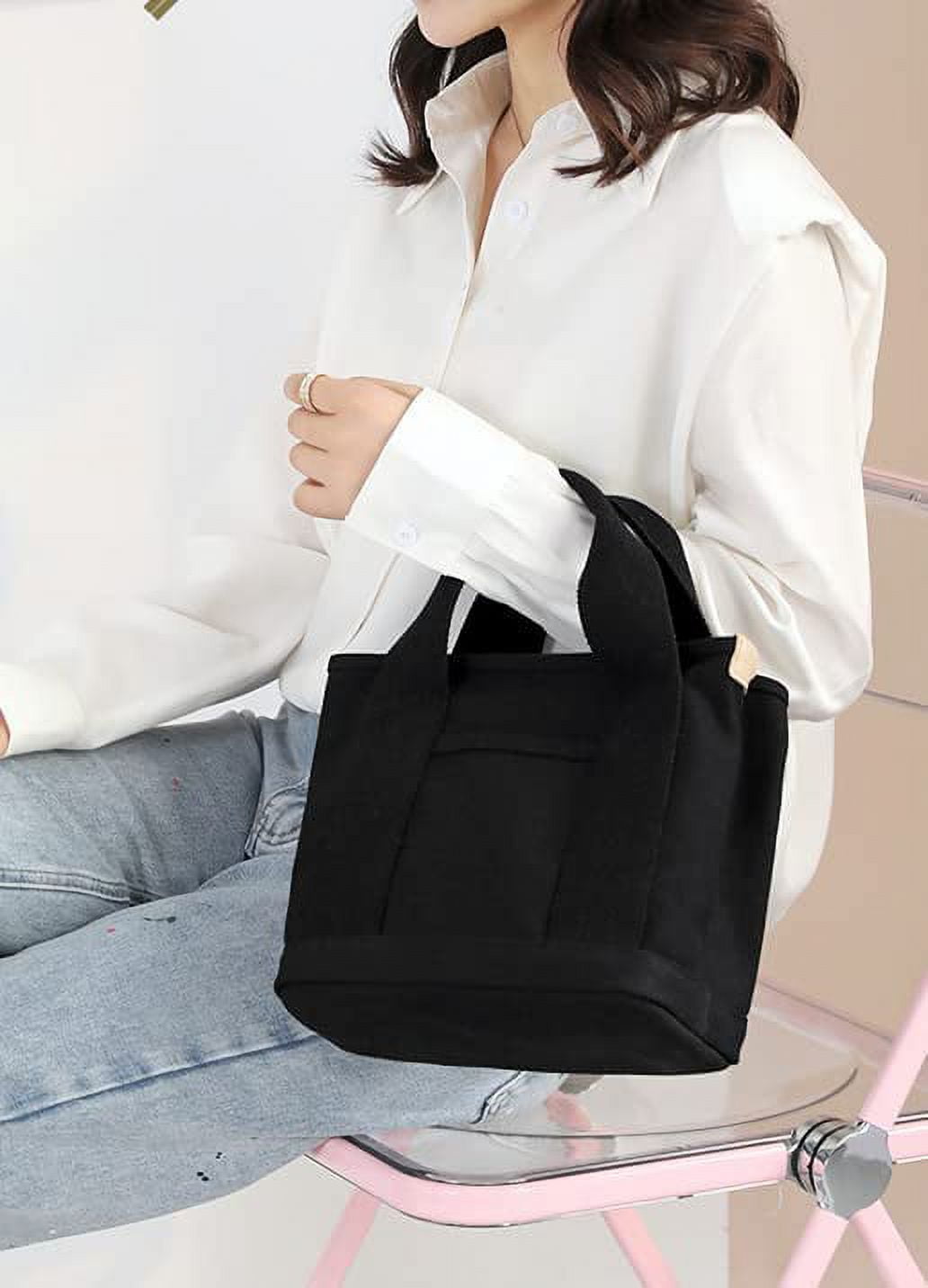 Small Tote Bag with Zipper Tote Bag for Women Canvas Crossbody Bag Shoulder Bag Satchel Hobo Bag Messenger Bag 2024