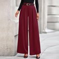 thumbnail image 5 of Dwellite Womens Wide Leg Trousers 2026 Elastic High Waisted Dress Pants Pleated Slacks Flowy Business Work Palazzo Pants Wine M, 5 of 7