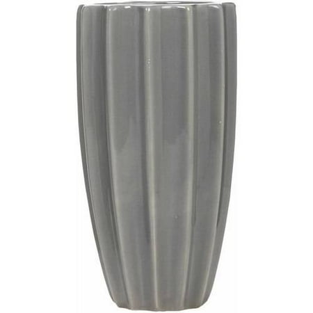 Ribbed Ceramic - Mainstays Ribbed Ceramic Vase, Dark Grey