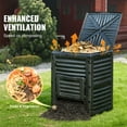 thumbnail image 2 of KFFKFF Outdoor Compost Container 80 Gal, Composter Free from BPA, Spacious Garden Composting Bin with Upper Cover and Lower Gate, Simple Assembly, Lightweight, Rapid Soil Fertility Enhancement, 2 of 9