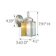 thumbnail image 3 of Design House Coach Traditional 1-Light Indoor/Outdoor Wall Mount Sconce, Satin Nickel, 3 of 15