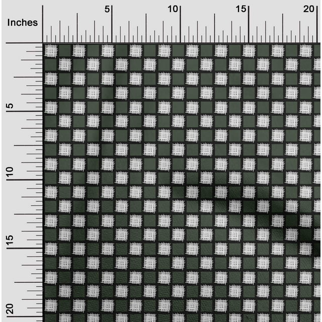 oneOone Cotton Poplin Fabric Check Ikat Print Sewing Fabric BTY 56 Inch Wide