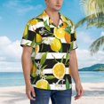 thumbnail image 3 of Kll Men'S Hawaiian Shirt Short Sleeve Button Down Beach Shirts-Orange And Lemon, 3 of 7