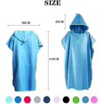 thumbnail image 2 of Hiturbo Microfiber Surf Poncho, Wetsuit changing Bath Robe, Quick Dry Pool Swim Beach Towel with Hood (Blue), 2 of 5