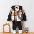thumbnail image 2 of Gerichy Toddler Baby Boy Clothes Fall Winter Outfit Flannel Plaid Shirt Hooded & Pants 2PCS 12 18 24 Months 3T 4T 5T Kids Boys Outfits Sets, 2 of 7