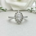 thumbnail image 3 of HeartsAndYou 2ct Engagement Ring for Women Marquise Cut Moissanite Dual Halo Vintage Inspired 18k White Gold over Silver, 3 of 7