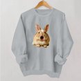 thumbnail image 4 of HOMBOM Crewneck Graphic Sweatshirts for Women Halloween Long Sleeve Gray Loose Womens Pullover Comfort Colors Festive Fashion Sweat Shirts,L, 4 of 5
