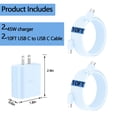 thumbnail image 2 of 2-pack 45W Charger USB-C Super Fast Charger with 10FT Type C Charging Cable Cord Charger for Samsung Galaxy S24 Ultra/S24/S24+/S23 Ultra/S23/S23+/S22 Ultra/S22+/S21, Android Phone，Blue, 2 of 10