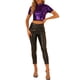 thumbnail image 2 of INSPIRAR CHIC Top Corto de Lentejuelas para Mujeres, Brillo Navideño, Camiseta Brillante de Manga Corta, Blusa de Club, Morado M, 2 of 6