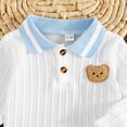 thumbnail image 6 of Akiihool Toddler Suits Toddler Baby Boy Fall Winter Outfit Contrast Color Long Sleeve Sweatshirts Stretch Jogger Pants Newborn Clothes Set Light Blue,4-5 Years, 6 of 9