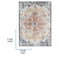 thumbnail image 4 of Livabliss Area Rugs for Living Room, 5x7 Murat Traditional Aqua Rug, Bedroom Dining Room Home Decor Stain Resistant Carpet (5'3" x 7'3"), 4 of 8