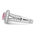 thumbnail image 4 of Auriga 925 Sterling Silver Round Pink and White Cubic Zirconia Engagement Ring Size 8 for Women, 4 of 6