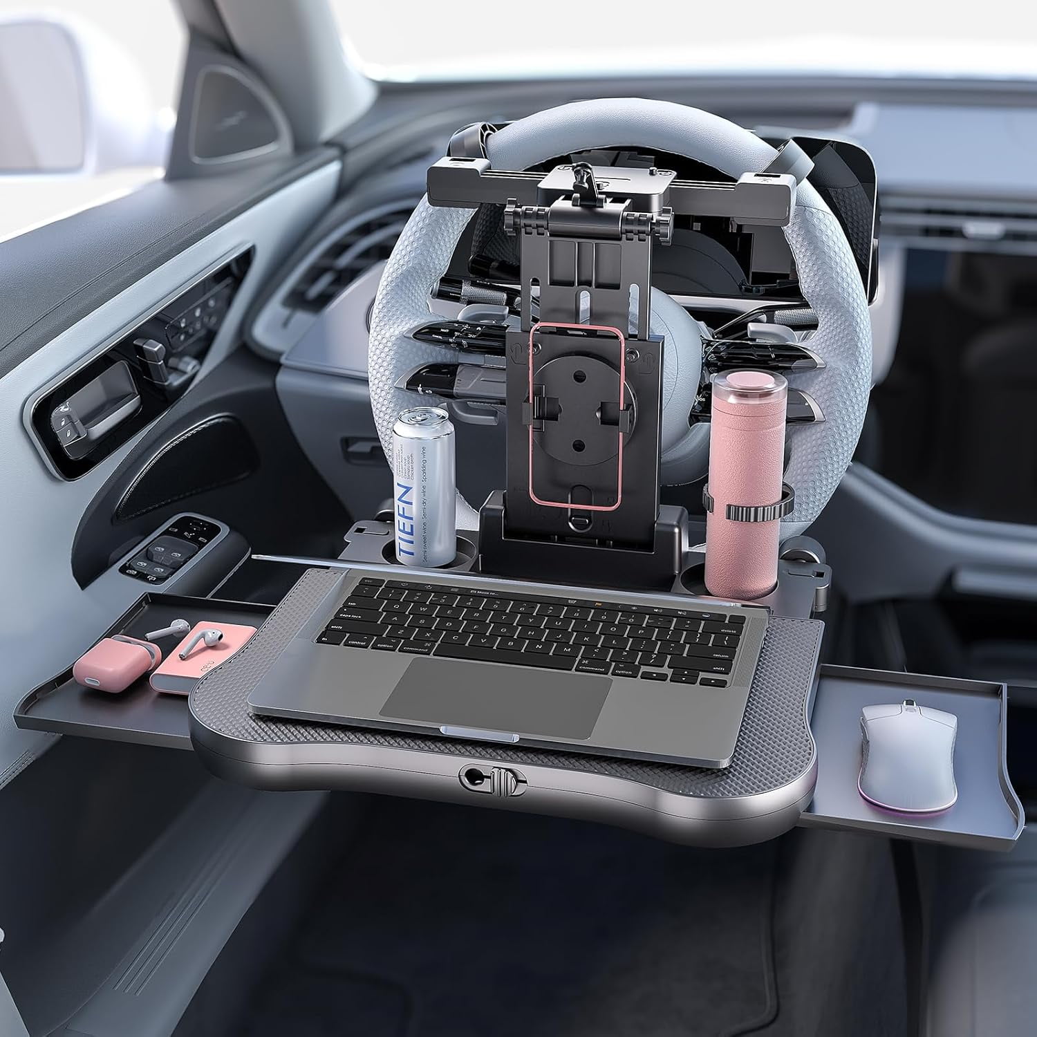 Steering Wheel Desk Car Food Eating Tray Table,Car Laptop Desk with Phone/Tablet/Cup Holder for SUVs,Trucks & Vans