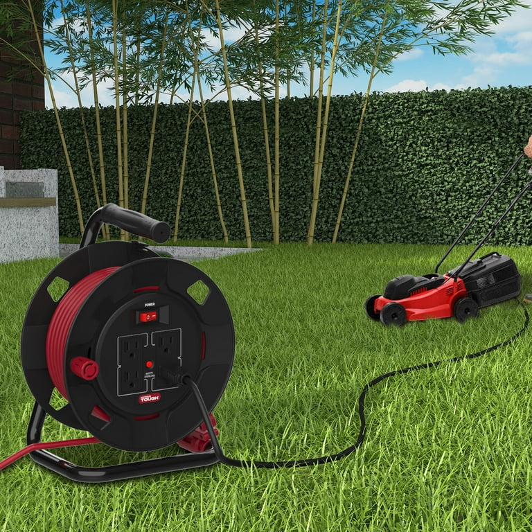 Free Shipping! Hyper Tough Cord Reel 50ft, 4 Outlets, Heavy Duty