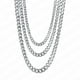 thumbnail image 5 of Collar de acero inoxidable chapado en oro de 18 quilates con cadena cubana esmerilada de doble cara para hombres, 5 of 5