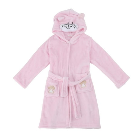 

ERTUTUYI Flannel Bathrobe Cartoon Pajamas Animal Hooded Children s Home Service Pink 110