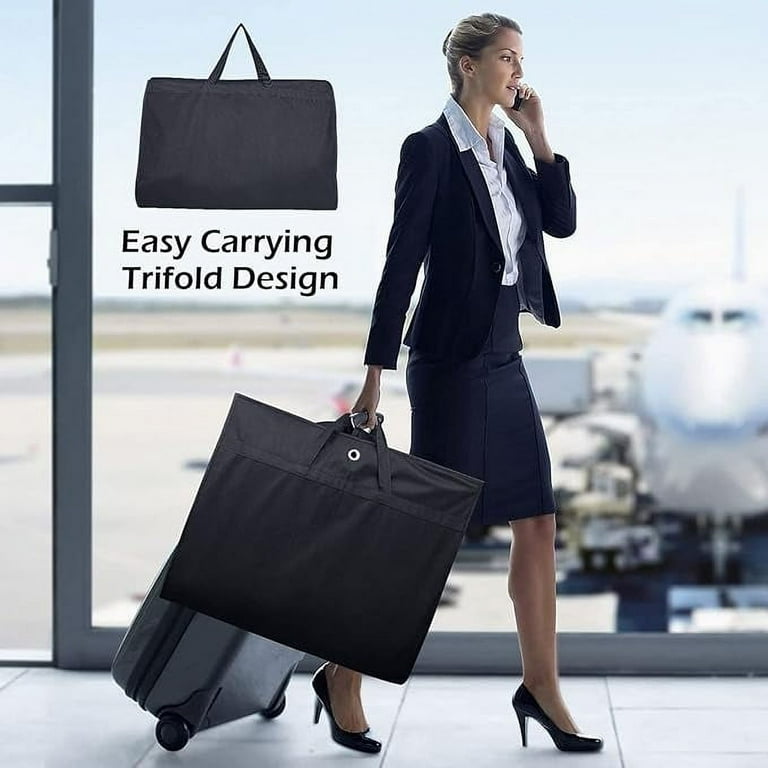 MISSLO 43 Gusseted Travel Garment Bags Breathable Suit Bag Cover for Clothes Storage with Two Large Mesh Pockets Dustproof Dress Protector Black