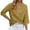 Yellow, variant on Yyeselk Womens Cotton Linen Shirts Casual 3/4 Sleeves Button up V-Neck Tunic Tops Trendy Pure Color Lightweight Ladies Fall Blouses Yellow S