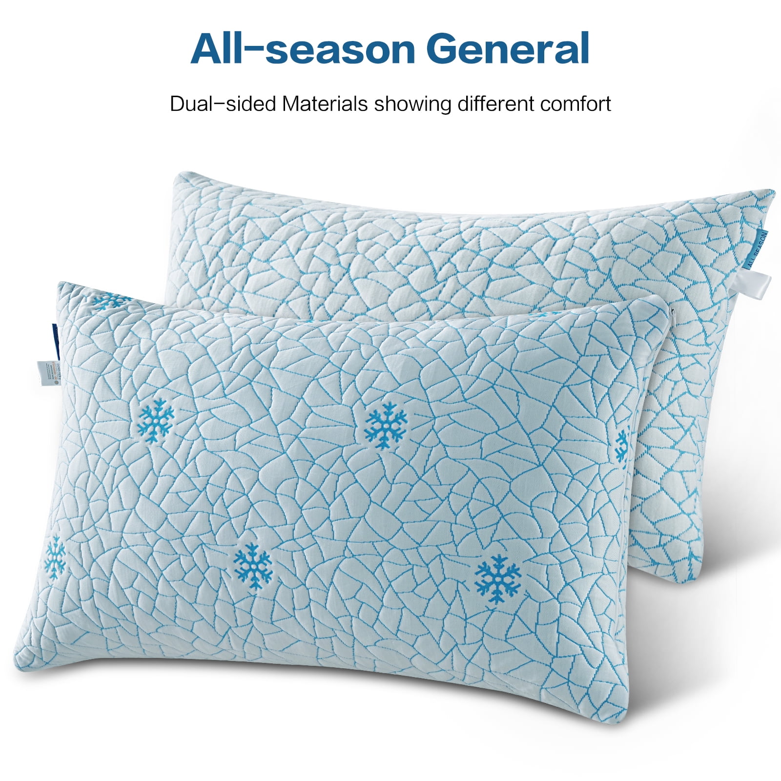 EMONIA Cooling Memory Foam Queen Pillows Set of 2,Adjustable Support & Heat Dissipation Tech for Side,Back,Stomach & Hot Sleepers, OEKO-TEX Certified (30"x20")