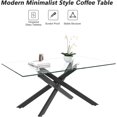 thumbnail image 5 of LoLado Glass Coffee Table, 39.4" Rectangle Clear Tempered Glass Top & Black Metal Leg, Sofa Center Cocktail Tables for Home Office, Black, 5 of 7