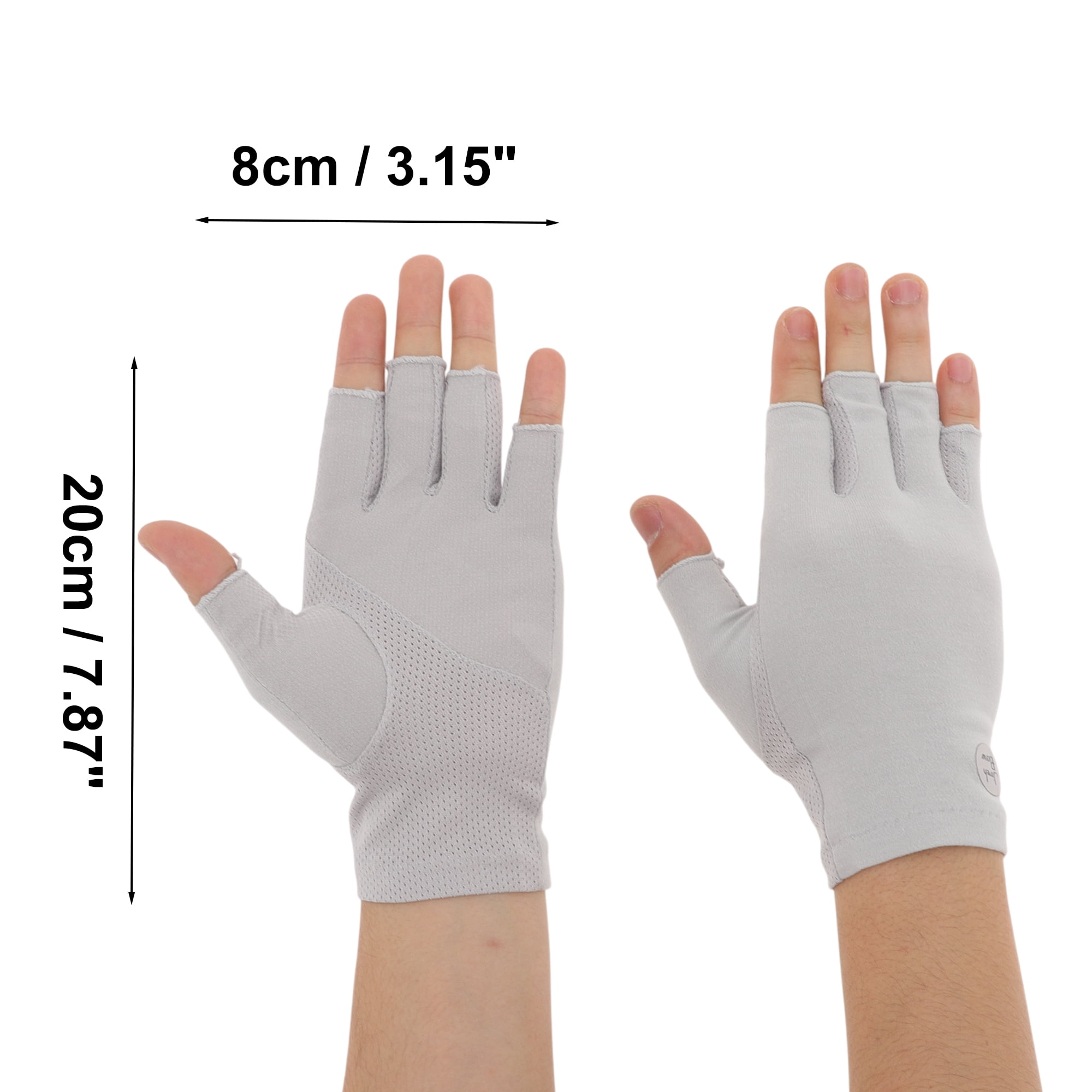 Unique Bargains Anti-slip Solid Color Manicure Gloves 1 Pair Gray