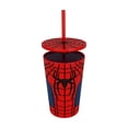 thumbnail image 2 of Moonsky Reusable Food Grade Plastic Tumbler – 3D Web Graphic Spride Hero Style with Straw & Lid for Home Iced Coffee, 2 of 6
