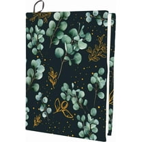 Leaf Stretchable Book Cover Retro Plant Washable Reusable Large Nylon Book Protector Elastic Notebook Wraps Suitable for 9 x 11inch Hardcover Books Classroom Mixed Color