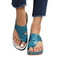 thumbnail image 5 of NOKIO Women's Summer Toe Wedge And T Shaped Oversized Beach Sandals And Slippers Women's Comfortable Arch Support Summer Orthotic Flip Flops Sandals, 5 of 7