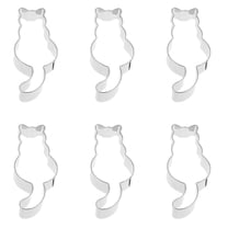 6Pcs Cat Shaped Cookie Molds Stainless Steel Cookie Biscuit DIY Cutters Baking Molds