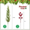 thumbnail image 2 of 60 Pcs/Set Christmas 3D Artificial Pine Branches- 12.5 Inch Faux Evergreen Cedar Sprigs Branches- Fake Foliage Pine Needles Picks with Artificial Red Berry Stems for DIY Christmas Decoration, 2 of 5
