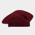 thumbnail image 2 of Prolriy Flat Cap Beret Hats for Women, Women's Solid Color Vintage Knit Beret Fall/Winter Hot Drill Warm Wool Beret Womens Hats Red1 M, 2 of 3