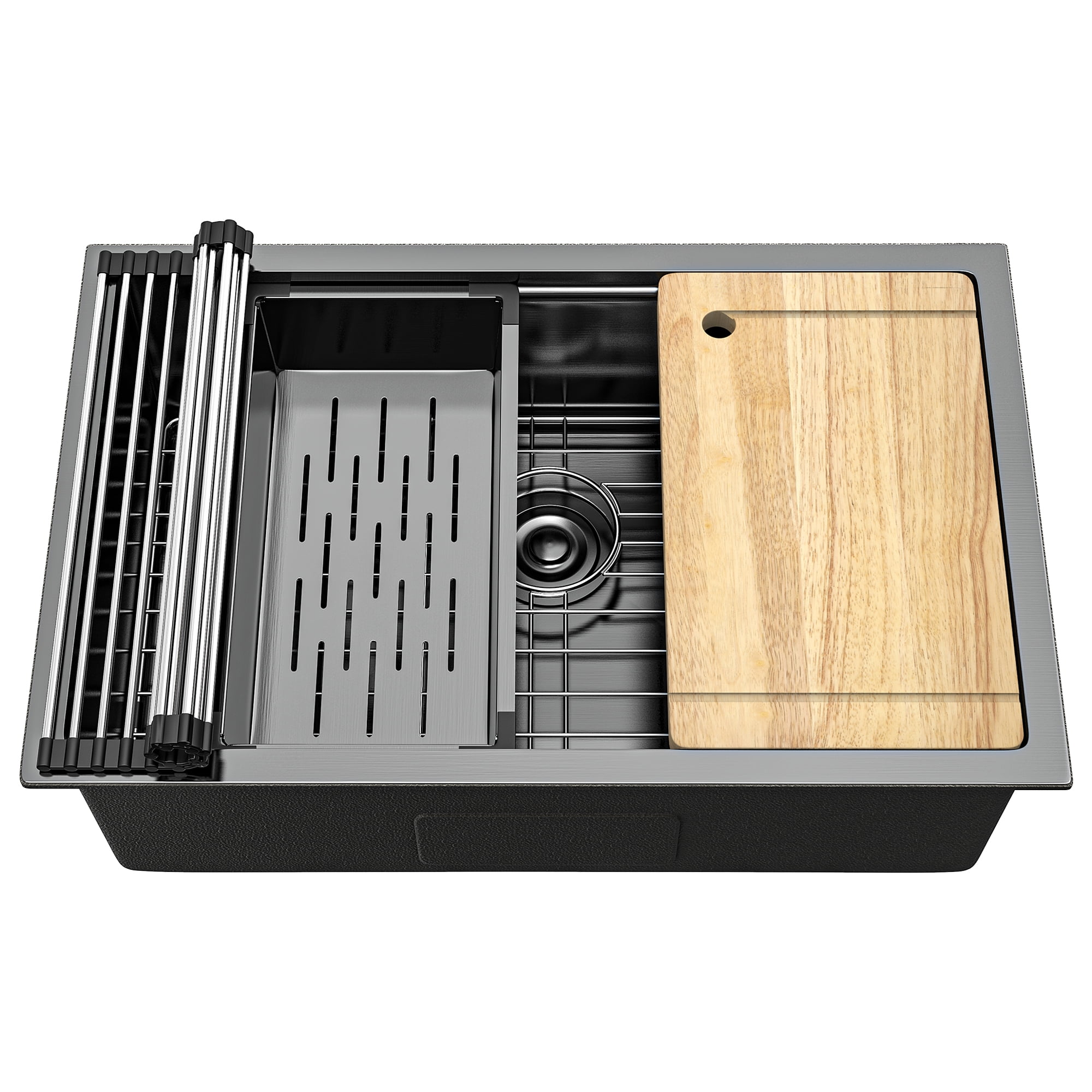 Uforic 16 Gauge Kitchen Sink Drip-in Stainless Steel Sink, with Built-in Ledge & Accessories, Heavy-Duty for Workstation, RV, Prep Kitchen, or Bar