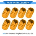thumbnail image 7 of 8 Pcs Tire Valve Stem Caps, 10x17MM Car Wheel Valve Cap Universal for Car Bike Motorcycle Anti Crash Aluminum Alloy Gold Tone Tyre Valve Stem Cover Valve Dust Cap Tire Valve Cap, 7 of 7
