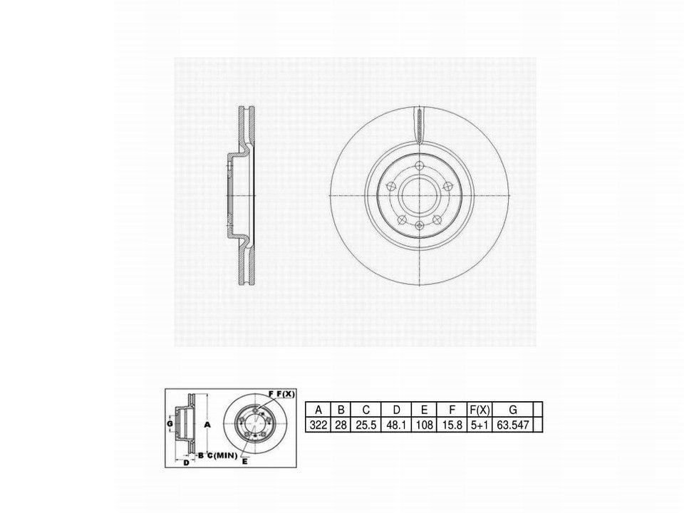 UltraHC Coated High Carbon Brake Rotor, Front UR006496, Volvo S60 2021-2019