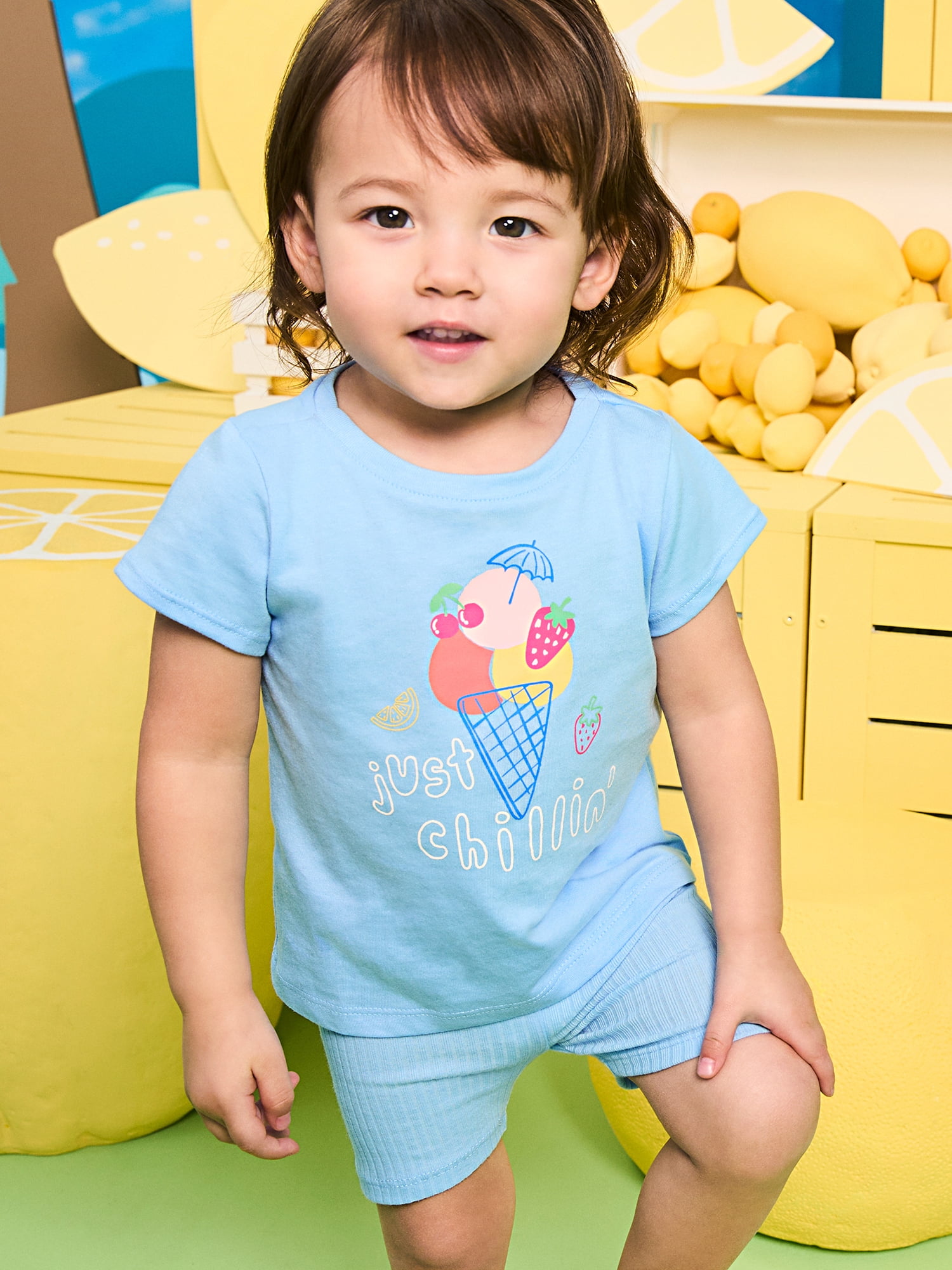 Garanimals Newborn, Baby & Toddler Girl Cotton Short-Sleeve Graphic T-Shirts, 3-Pack, Sizes 0-6T
