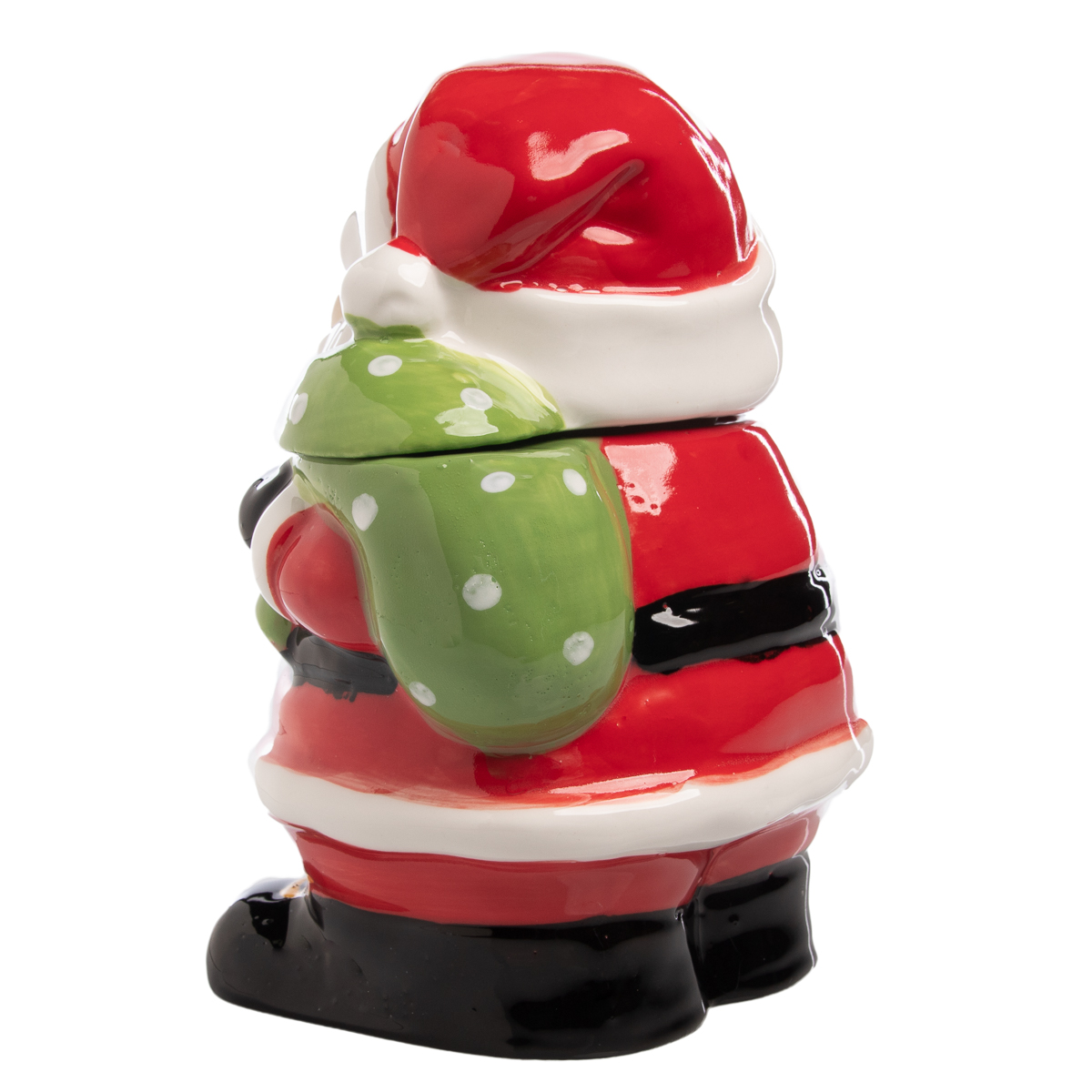 Gibson Home Santa Claus 7.5" Ceramic Holiday Season Treat Jar with Lid Bag Silicone - image 3 of 7