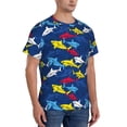 thumbnail image 4 of Yiaed Cartoon Shark Print Mens Short Sleeve Tight Fit T-Shirt, Crewneck Casual Tee-3X-Large, 4 of 5